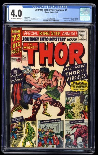 Journey Into Mystery Annual #1 CGC VG 4.0 Off White to White Thor 1st Hercules!