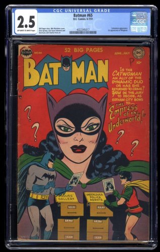 Batman #65 CGC GD+ 2.5 Off White to White Catwoman Cover!