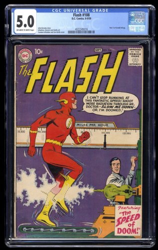 Cover Scan: Flash #108 CGC VG/FN 5.0 Off White to White Gorilla Grodd! The Speed of Doom! - Item ID #250281
