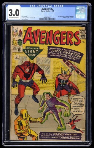 Avengers #2 CGC GD/VG 3.0 1st Space Phantom Hulk Leaves! Jack Kirby Cover!