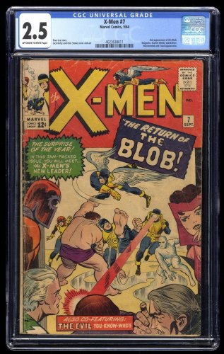 X-Men #7 CGC GD+ 2.5 Blob! Magneto Scarlet Witch Appearances!