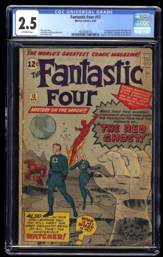 Fantastic Four #13 CGC GD+ 2.5 Off White 1st Watcher and Red Ghost!
