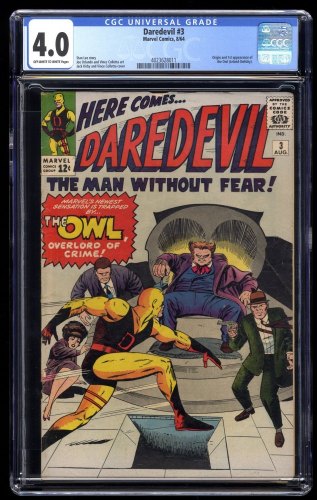 Daredevil (1964) #3 CGC VG 4.0 1st Appearance and Origin of the Owl!