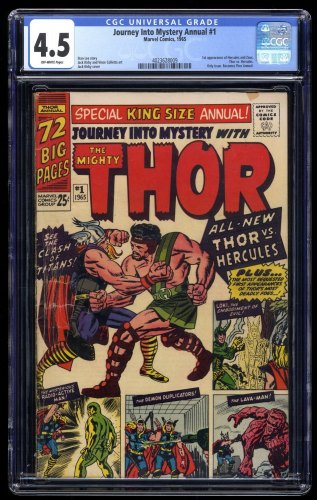 Journey Into Mystery Annual #1 CGC VG+ 4.5 Off White Thor 1st Hercules!