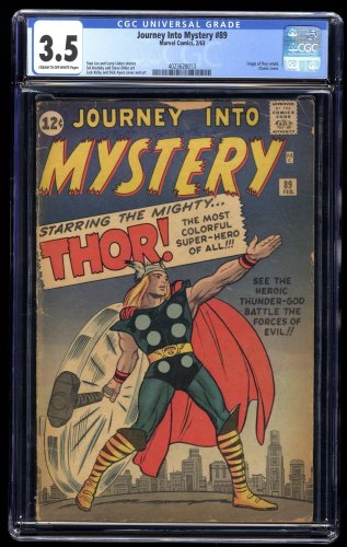Journey Into Mystery #89 CGC VG- 3.5 Origin Retold Classic Cover!