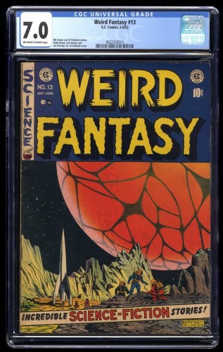 Weird Fantasy #13 CGC FN/VF 7.0 The End! Wally Wood Cover Art! Jack Kamen!