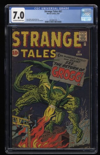 Strange Tales #87 CGC FN/VF 7.0 Jack Kirby!  Steve Ditko! 1961!