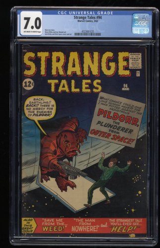 Strange Tales #94 CGC FN/VF 7.0 Stan Lee Ditko Jack Kirby Pre-Hero Monsters!