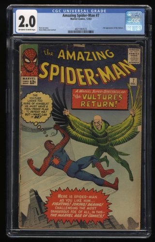 Amazing Spider-Man #7 CGC GD 2.0 Off White to White 2nd Appearance Vulture!