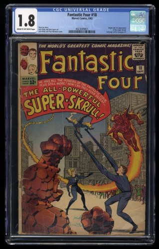 Cover Scan: Fantastic Four #18 CGC GD- 1.8 1st Appearance of Super Skrull! - Item ID #251093
