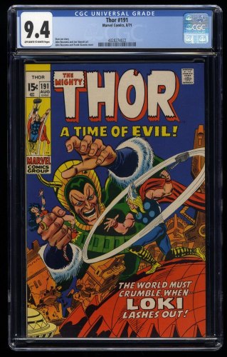 Cover Scan: Thor #191 CGC NM 9.4 Off White to White Stan Lee John Buscema! - Item ID #251217