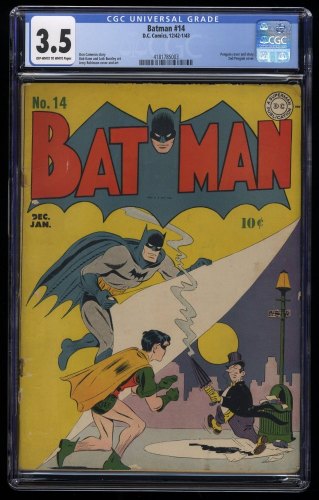 Batman #14 CGC VG- 3.5 Golden Age! Robin!  Penguin Cover Appearance!