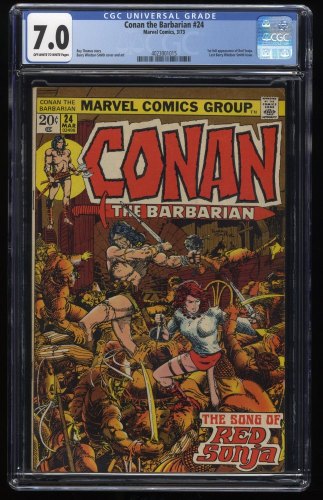 Conan The Barbarian #24 CGC FN/VF 7.0 1st Full Appearance Red Sonja!