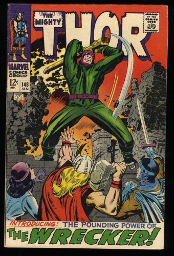 Thor #148 FN+ 6.5 1st Appearance The Wrecker! Jack Kirby Art!