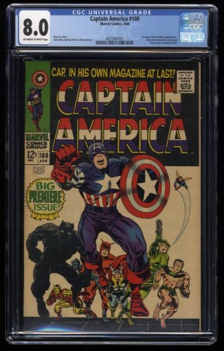 Captain America #100 CGC VF 8.0 1st Issue! Black Panther Appearance!