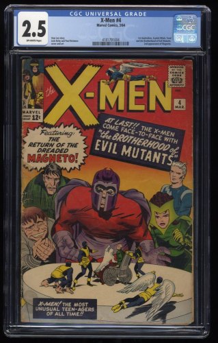 X-Men #4 CGC GD+ 2.5 Off White 1st Appearance Scarlet and Quicksilver! 