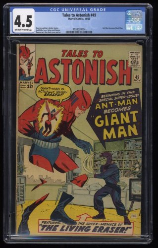 Cover Scan: Tales To Astonish #49 CGC VG+ 4.5 Off White to White Ant Man becomes Giant Man! - Item ID #253324