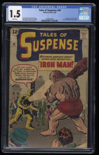 Tales Of Suspense #40 CGC FA/GD 1.5 White Pages 2nd Appearance Iron Man!