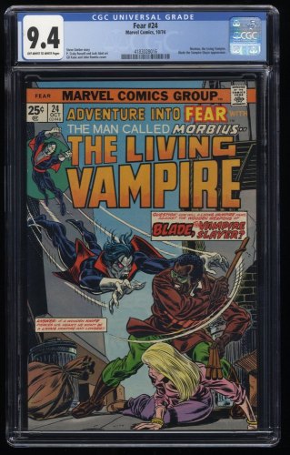 Cover Scan: Fear #24 CGC NM 9.4 Off White to White Classic Battle of Morbius Vs Blade!! - Item ID #253448