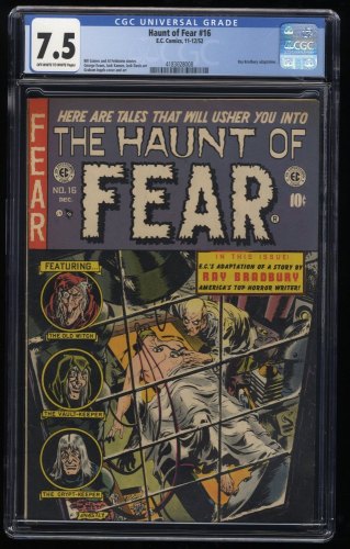 Haunt of Fear #16 CGC VF- 7.5 Off White to White Graham Engels Cover and Art!