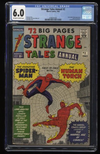 Strange Tales Annual #2 CGC FN 6.0 Amazing Spider-Man Human Torch!