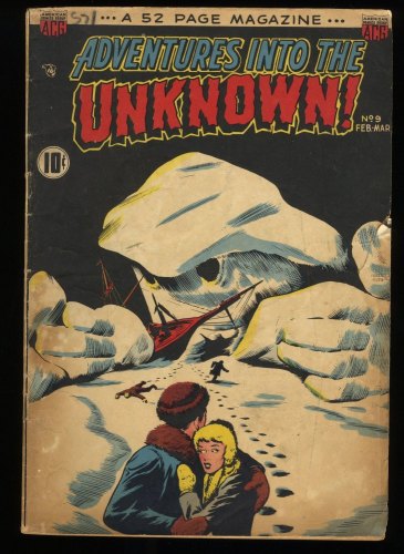 Adventures Into The Unknown #9 VG- 3.5 Edvard Moritz Cover Art! Frankenstein!