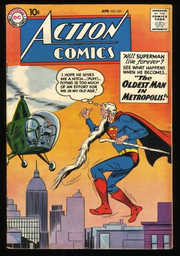 Cover Scan: Action Comics #251 FN+ 6.5 1st Supergirl Ad! Curt Swan Cover Art! - Item ID #255973