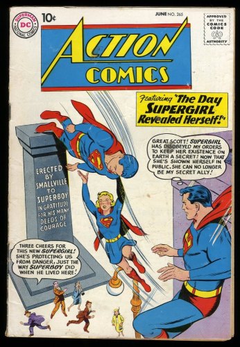 Cover Scan: Action Comics #265 FN 6.0 Hyper-Man! Superman! Supergirl! Curt Swan Art! - Item ID #255976