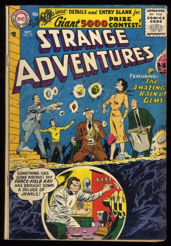 Strange Adventures #73 FN- 5.5  Amazing Rain of Gems! Gil Kane Cover!
