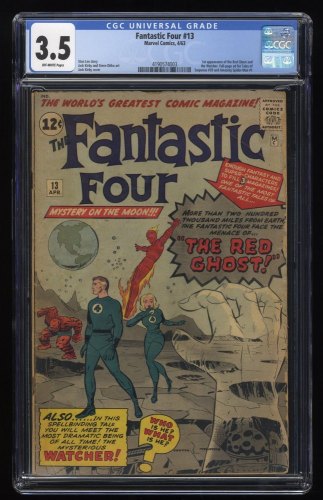 Fantastic Four #13 CGC VG- 3.5 Off White 1st Watcher and Red Ghost!