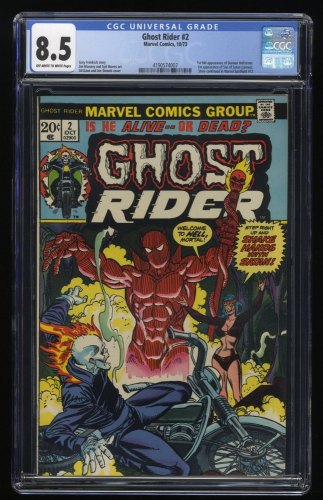 Ghost Rider #2 CGC VF+ 8.5 Off White to White 1st Appearance Daimon  Hellstorm!