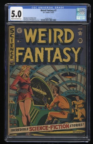 Cover Scan: Weird Fantasy #7 CGC VG/FN 5.0 Al Feldstein Cover! Sci-fi Adventure Comics! - Item ID #256033