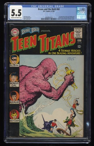 Brave And The Bold #60 CGC FN- 5.5 1st Appearance Wonder Girl!