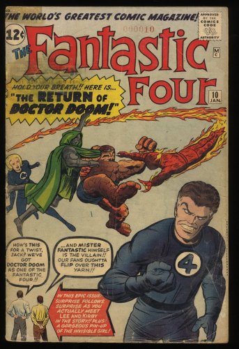 Fantastic Four #10 GD/VG 3.0 Doctor Doom Appearance! Stan Lee Jack Kirby