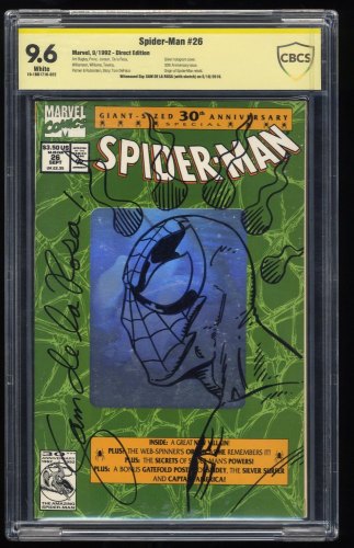 Cover Scan: Spider-Man #26 CBCS NM+ 9.6 Signed/Sketch by Sam de la Rosa Hologram Cover! - Item ID #258864