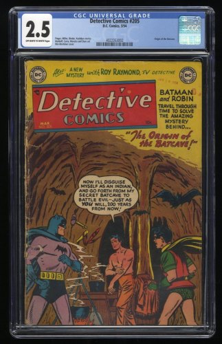 Detective Comics #205 CGC GD+ 2.5 Off White to White Golden Age Batman!