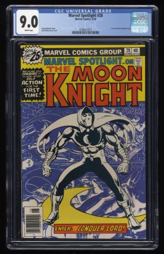 Cover Scan: Marvel Spotlight #28 CGC VF/NM 9.0 White Pages 1st Solo Moon Knight Story! - Item ID #259997