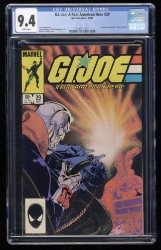 Cover Scan: G.I. Joe, A Real American Hero #29 CGC NM 9.4 White Pages 1st Crimson Guard! - Item ID #260365