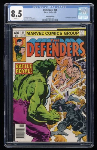 Cover Scan: Defenders #84 CGC VF+ 8.5 White Pages Namor vs Black Panther! - Item ID #260691