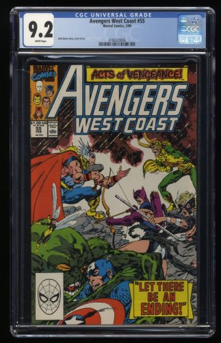 West Coast Avengers #55 CGC NM- 9.2 White Pages