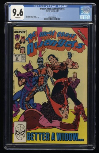 West Coast Avengers #44 CGC NM+ 9.6 White Pages