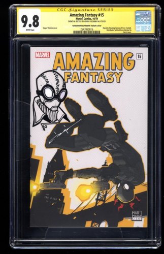 Cover Scan: Amazing Fantasy #15 CGC NM/M 9.8 Signed/Sketch SS Ozgur Yildirim - Item ID #261078