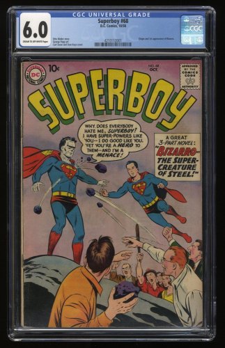 Superboy #68 CGC FN 6.0 Cream To Off White 1st Appearance Bizarro! DC Comics
