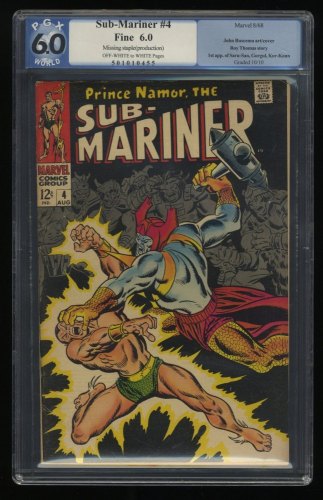 Cover Scan: Sub-Mariner #4 PGX FN 6.0 Off White to White 1st Appearance Saru-San! - Item ID #266035