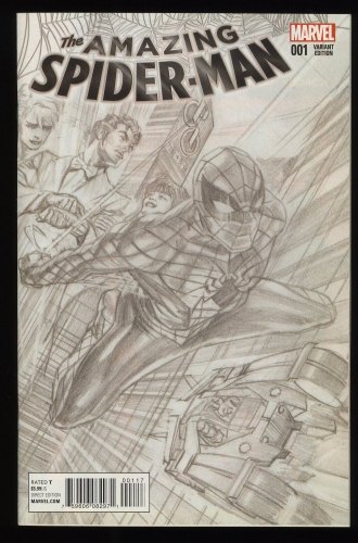 Cover Scan: Amazing Spider-Man (2015) #1 NM- 9.2 Alex Ross Sketch Variant - Item ID #266921