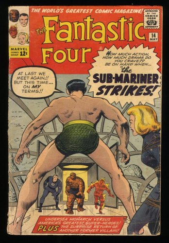Fantastic Four #14 GD/VG 3.0 (Qualified) Sub-Mariner Appearance! Ben Grimm!