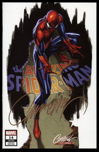Cover Scan: Amazing Spider-Man (2018) #14 NM+ 9.6 Signed! Campbell Variant Cover A - Item ID #267029