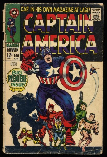 Captain America #100 GD- 1.8 1st Issue! Black Panther Appearance!