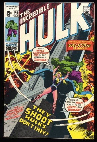 Cover Scan: Incredible Hulk #142 VF- 7.5 1st New Valkyrie! Herb Trimpe Art! - Item ID #267543