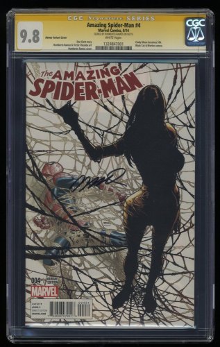 Cover Scan: Amazing Spider-Man #4 CGC NM/M 9.8 Signed SS Ramos Variant 1st Appearance Silk! - Item ID #267627